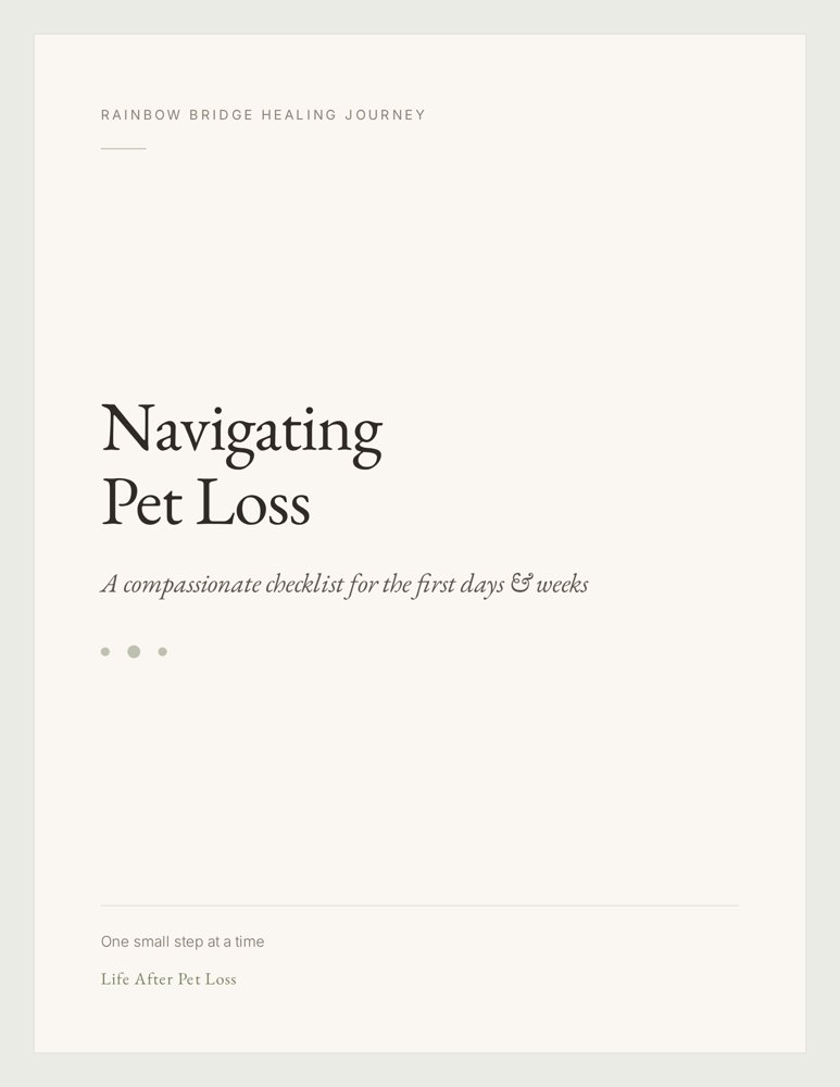 Navigating Pet Loss checklist cover