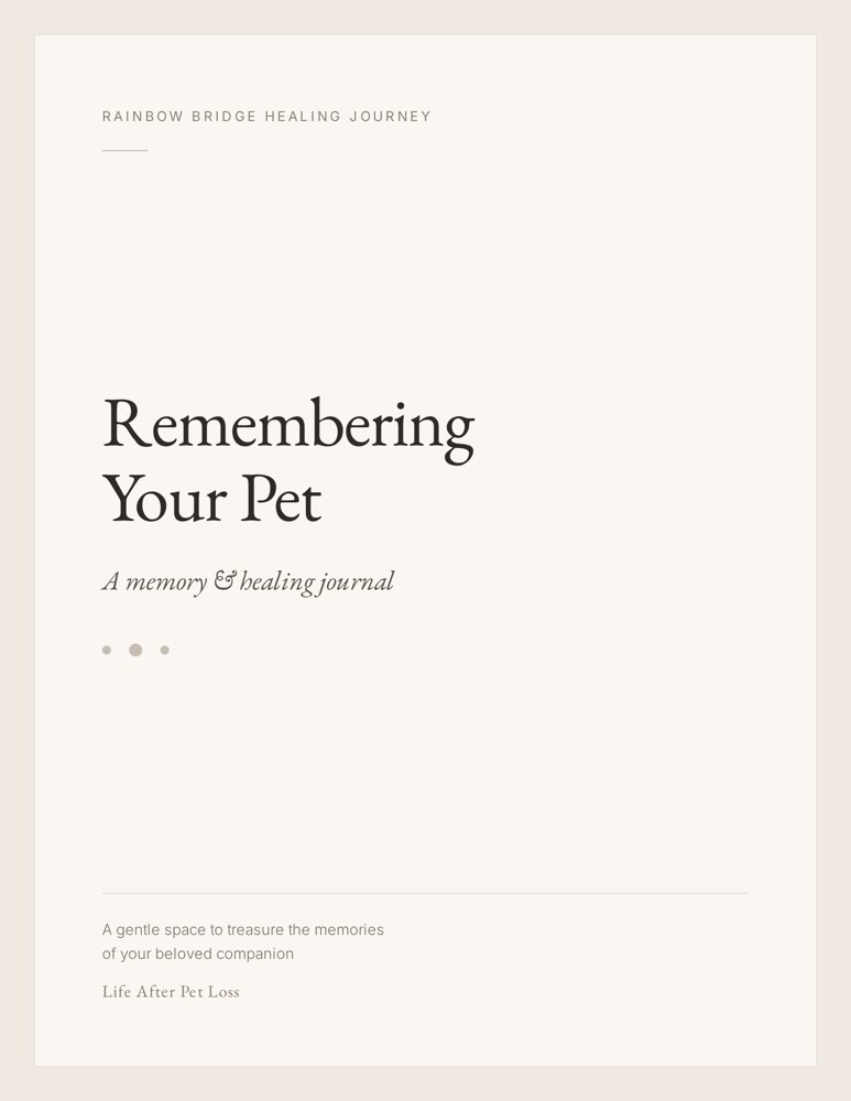 Remembering Your Pet journal cover